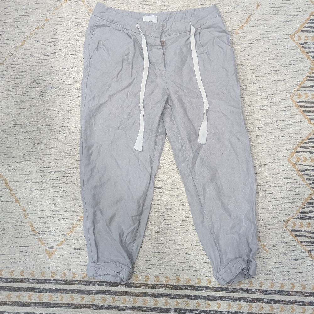 aritizia wilfred draw string linen jogger slacks
